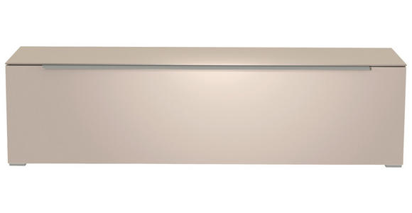 LOWBOARD Alufarben, Sandfarben  - Sandfarben/Alufarben, Design, Glas/Holzwerkstoff (160/43/45cm) - Moderano