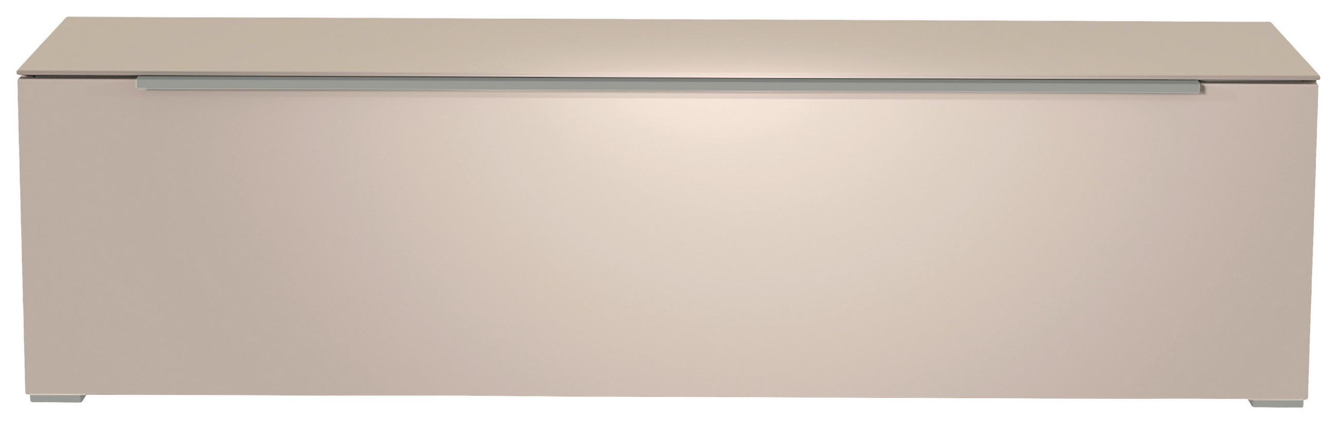 LOWBOARD  in 160/43/45 cm  - Sandfarben/Alufarben, Design, Glas/Holzwerkstoff (160/43/45cm) - Moderano