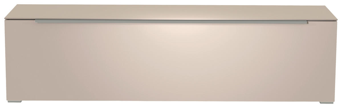 LOWBOARD Alufarben, Sandfarben  160/43/45 cm  - Sandfarben/Alufarben, Design, Glas/Holzwerkstoff (160/43/45cm) - Moderano