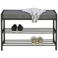 SCHUHBANK 80/52/30 cm  - Dunkelgrau/Schwarz, Design, Textil/Metall (80/52/30cm) - Carryhome