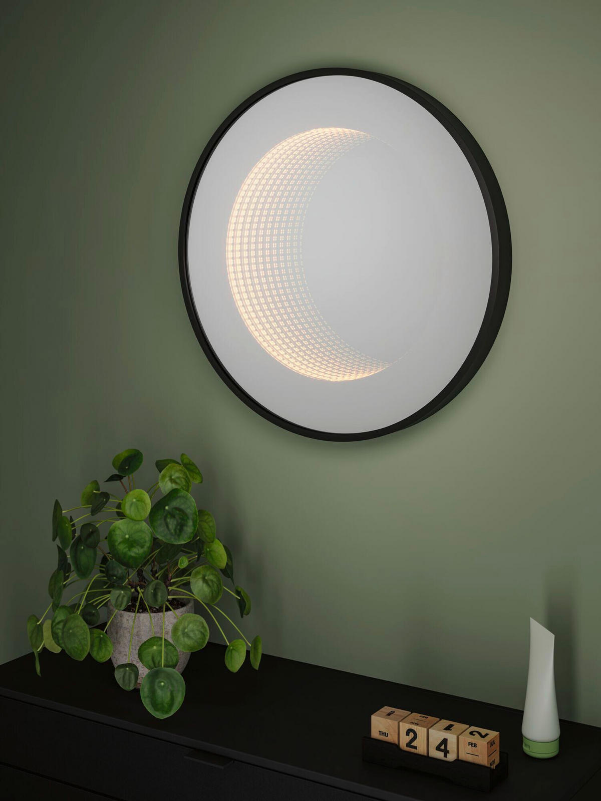 LED-WANDLEUCHTE Miro 50/4 cm   - Schwarz, Basics, Glas/Metall (50/4cm) - Paulmann