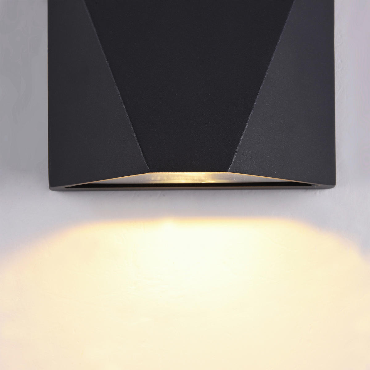 VENKOVNÍ NÁSTĚNNÉ SVÍTIDLO - černá, Moderní, kov/sklo (12/12/7cm)