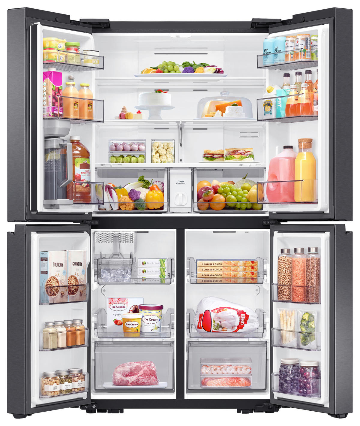 FRENCH-DOOR 91,2/177,9/72,3 cm RF59C701EB1/EG  - Schwarz, Basics, Glas/Kunststoff (91,2/177,9/72,3cm) - Samsung