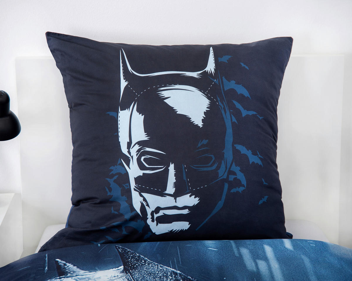 JUGENDBETTWÄSCHE BATMAN Renforcé 135/200 cm  - Blau/Schwarz, Basics, Textil (135/200cm) - Herding