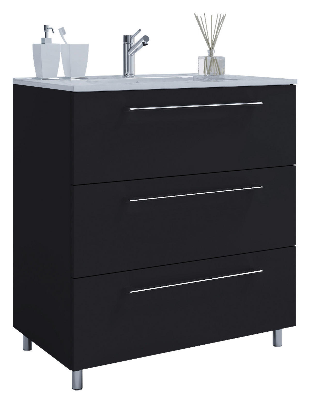 WASCHTISCHKOMBI 60 cm  - Weiss/Alufarben, Modern, Keramik/Holzwerkstoff (60cm) - MID.YOU