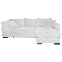 ECKSOFA Perlmutt Cord Zierkissen, Rückenkissen, Bettkasten, Schlaffunktion, Rücken echt, Liegefläche im Originalstoff  - Perlmutt/Schwarz, KONVENTIONELL, Textil/Metall (258/168cm) - Carryhome