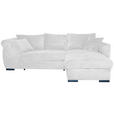 ECKSOFA Perlmutt Cord Zierkissen, Rückenkissen, Bettkasten, Schlaffunktion, Rücken echt, Liegefläche im Originalstoff  - Perlmutt/Schwarz, KONVENTIONELL, Textil/Metall (258/168cm) - Carryhome