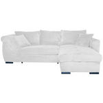 ECKSOFA  in Cord Perlmutt  - Perlmutt/Schwarz, KONVENTIONELL, Textil/Metall (258/168cm) - Carryhome