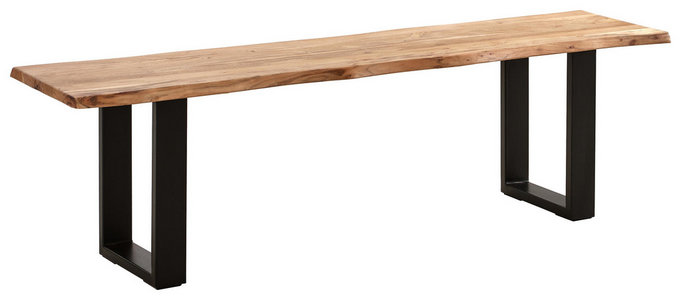 Sitzbank Wildeiche Massiv Eichefarben Edelstahlfarben Online