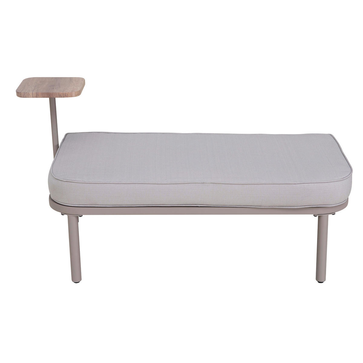DOPPELLIEGE 142/82/128 cm Rattan  - Naturfarben/Grau, Basics, Holz/Kunststoff (142/82/128cm) - Modante