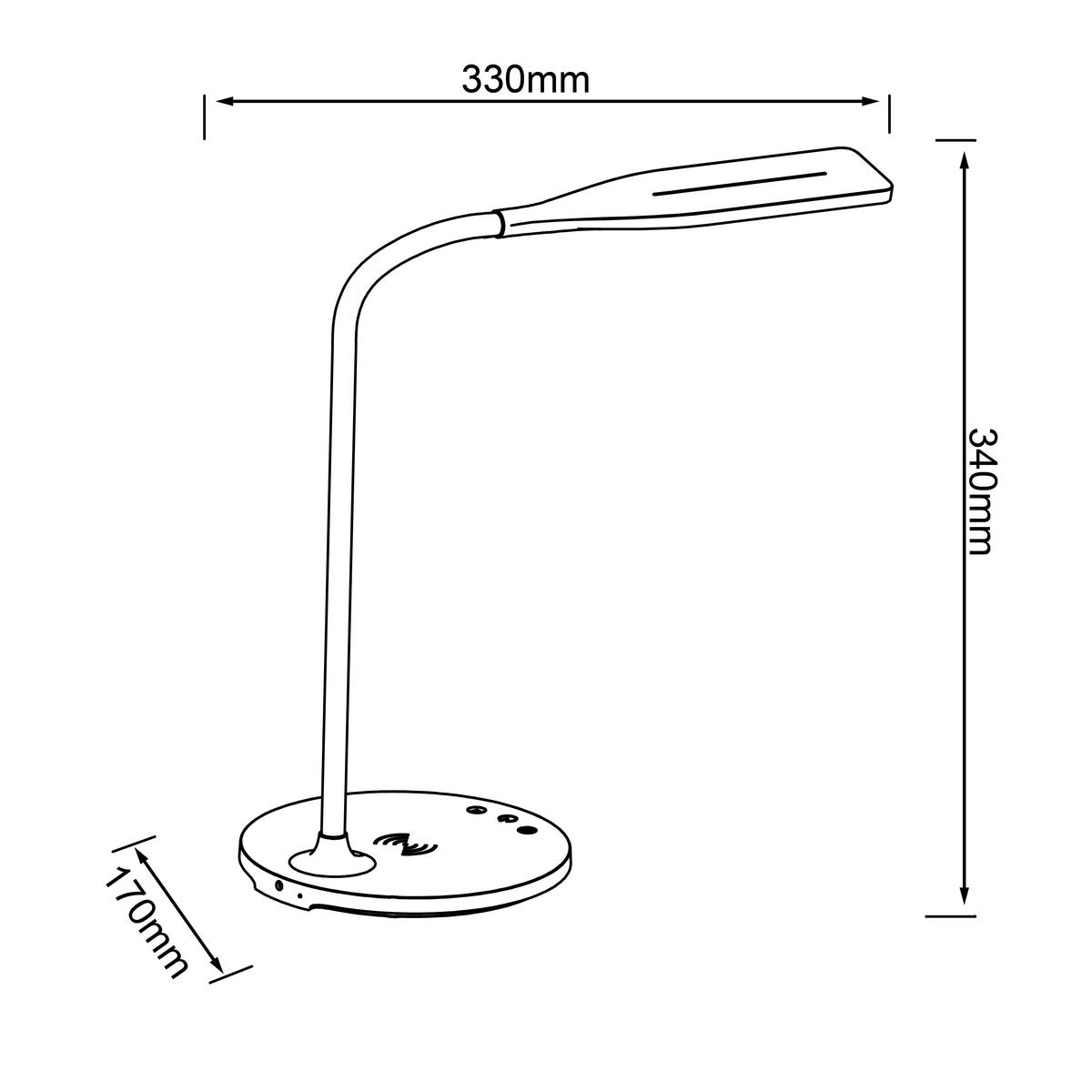 SCHREIBTISCHLEUCHTE 17/34/33 cm   - Weiß, Basics, Kunststoff (17/34/33cm) - Brilliant