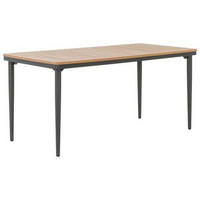 GARTENTISCH 140/69/66 cm Metall, Kunststoff Naturfarben, Schwarz rechteckig  - Schwarz/Naturfarben, Modern, Kunststoff/Metall (140/69/66cm) - Amatio