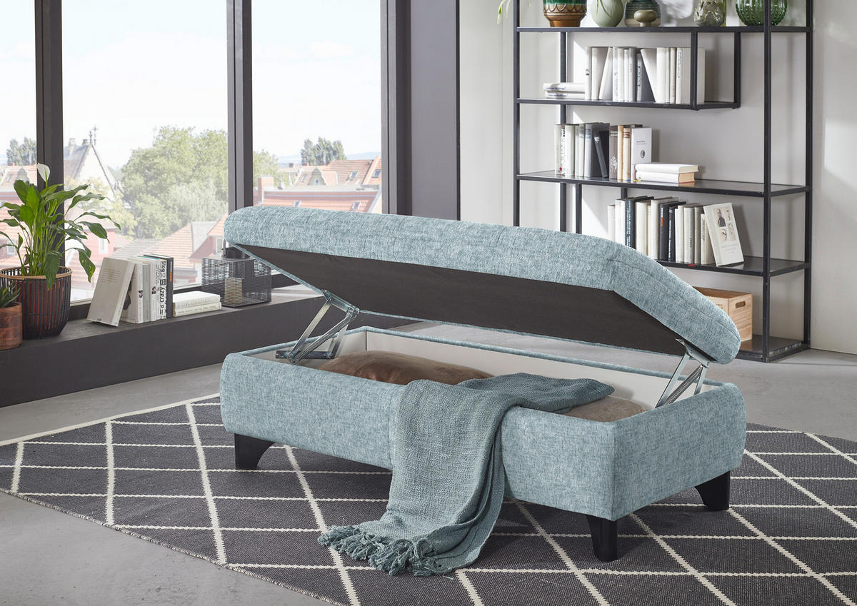 PALL i textil pastellblå  - svart/pastellblå, Klassisk, metall/textil (60/45/60cm) - MID.YOU