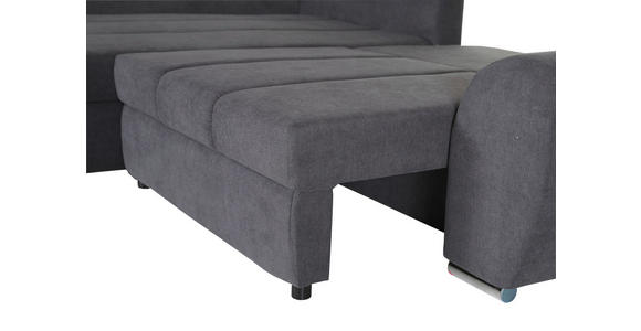 ECKSOFA Dunkelgrau Flachgewebe  - Chromfarben/Dunkelgrau, KONVENTIONELL, Textil/Metall (175/270cm) - Carryhome