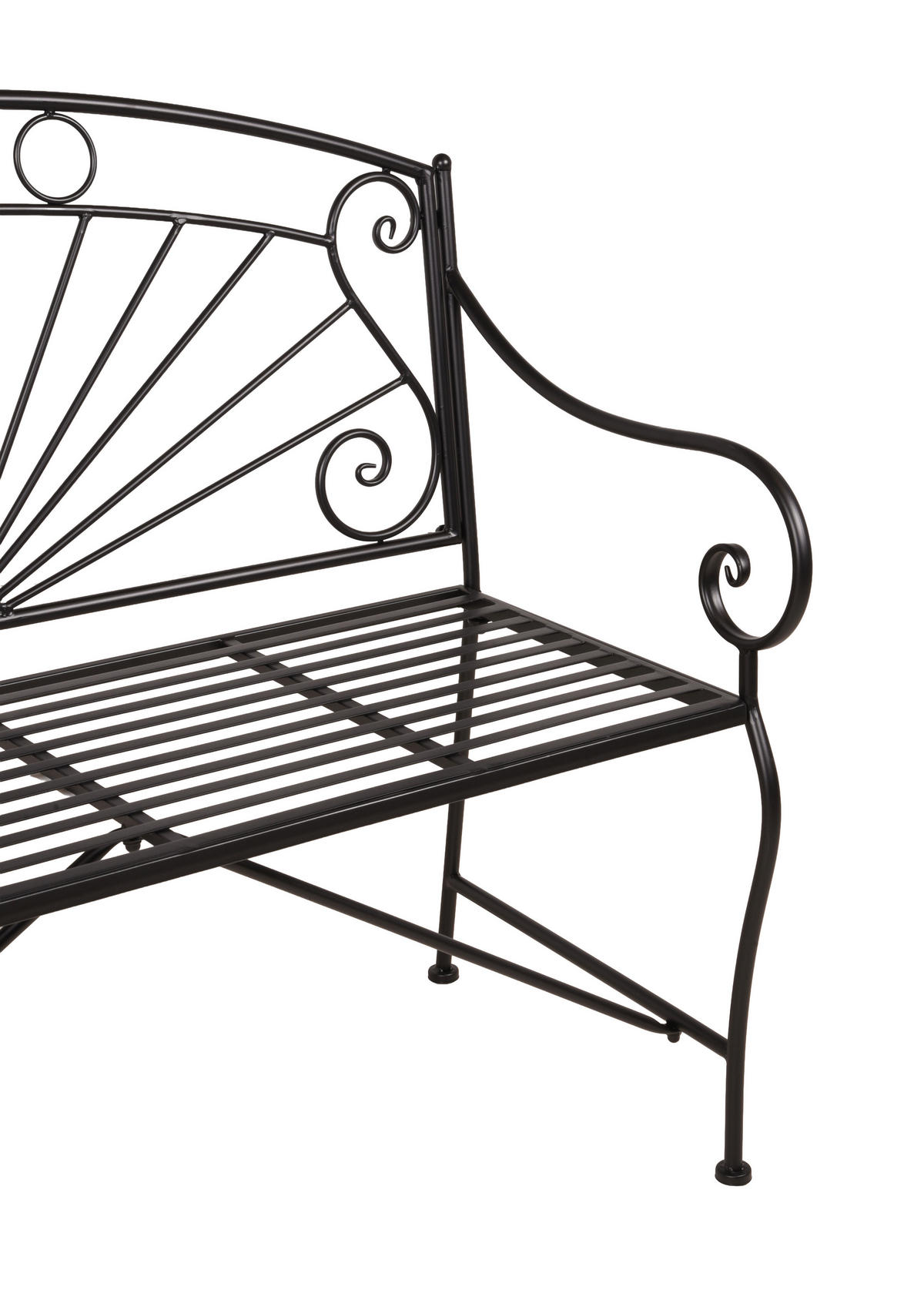 GARTENBANK 111/96/55 cm  in Schwarz  - Schwarz, Basics, Metall (111/96/55cm) - Gardenson