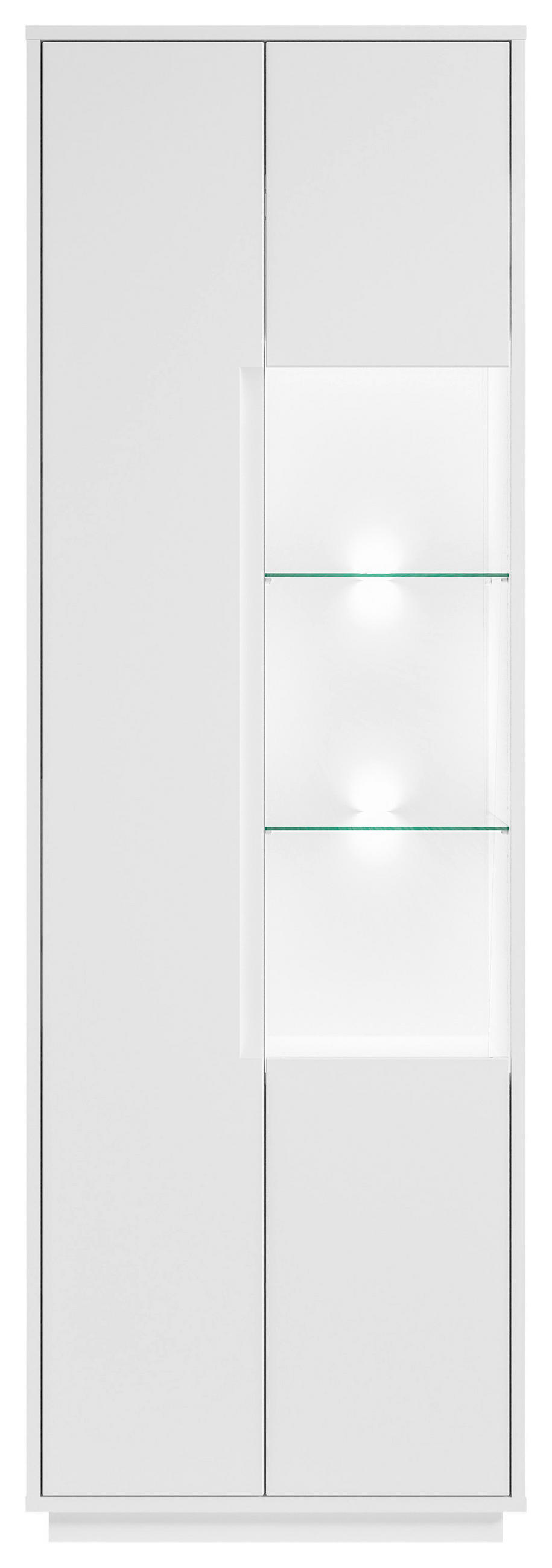 VITRINE Weiss  65/198/38 cm  - Weiss, Modern, Glas/Holzwerkstoff (65/198/38cm) - Carryhome