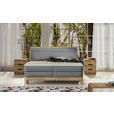 BOXSPRINGBETT 140/200 cm,  in Dunkelgrau, gepolstertes Kopfteil, Topper, Matratzen, H3 + H3 = fest  - Eichefarben/Dunkelgrau, Natur, Holz/Textil (140/200cm) - Valnatura