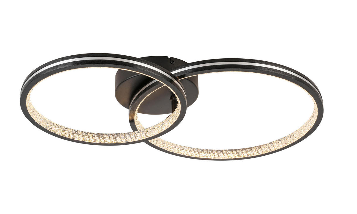STROPNÉ LED SVIETIDLO, 55/35/8 cm - čierna/chrómová, Basics, kov/plast (55/35/8cm) - Boxxx