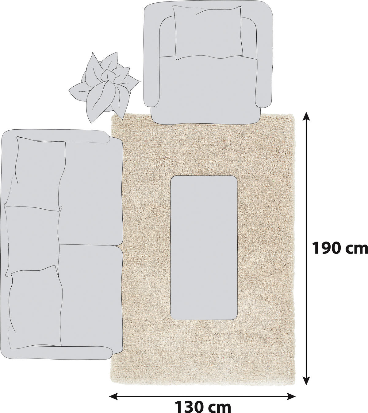 HOCHFLORTEPPICH 130/190 cm Relaxx Beige  - Beige, KONVENTIONELL, Textil (130/190cm) - Esprit