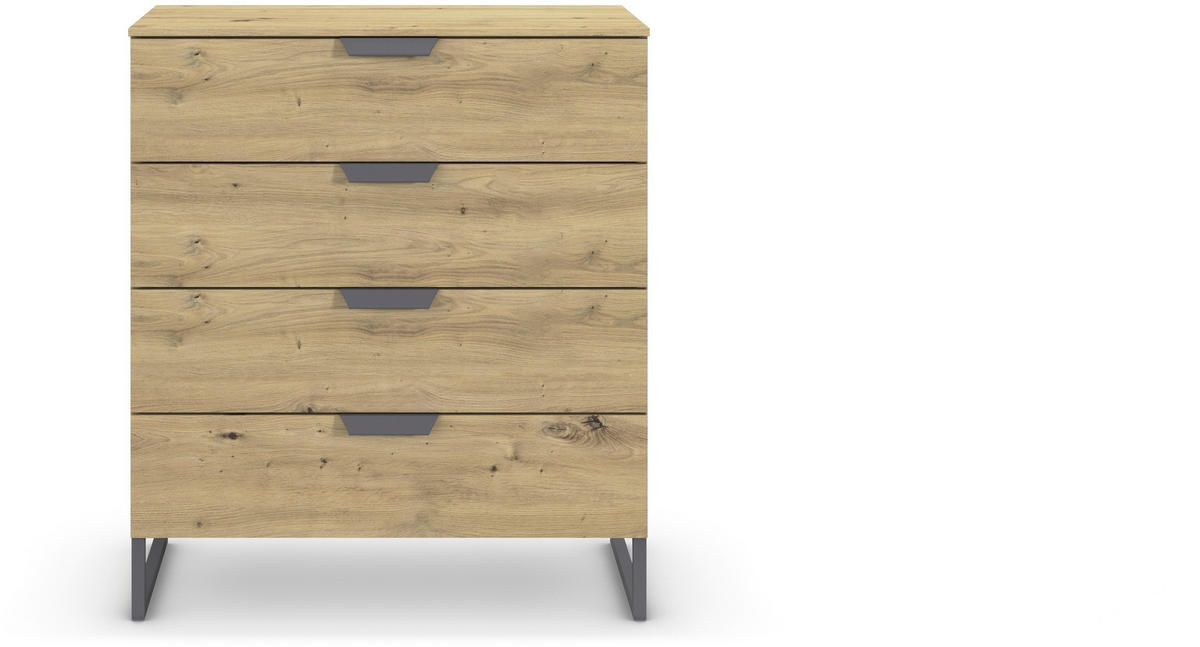 KOMMODE  in 80/92/42 cm  - Dunkelgrau/Eiche Artisan, Design, Holzwerkstoff/Metall (80/92/42cm) - Carryhome