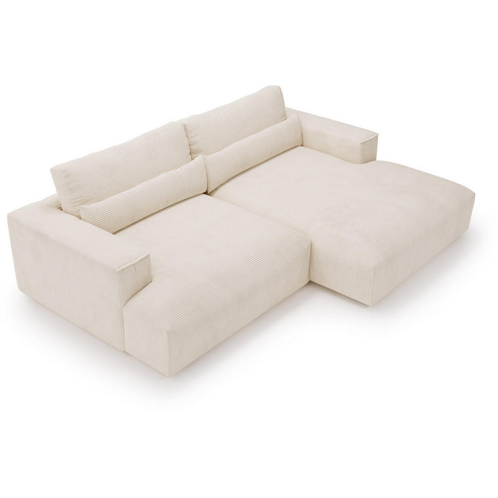 Thumbnail - Stylife Ecksofa Felicia, Creme, Textil, 3-Sitzer, Füllung: Schaumstoff, Ottomane rechts, L-Form, 267x187 cm, Stoffauswah...