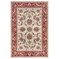 FLACHWEBETEPPICH Wohnzimmer 160/235 cm Luxor Creme, Rot rechteckig  - Rot/Creme, Design, Kunststoff/Textil (160/235cm) - Hanse Home