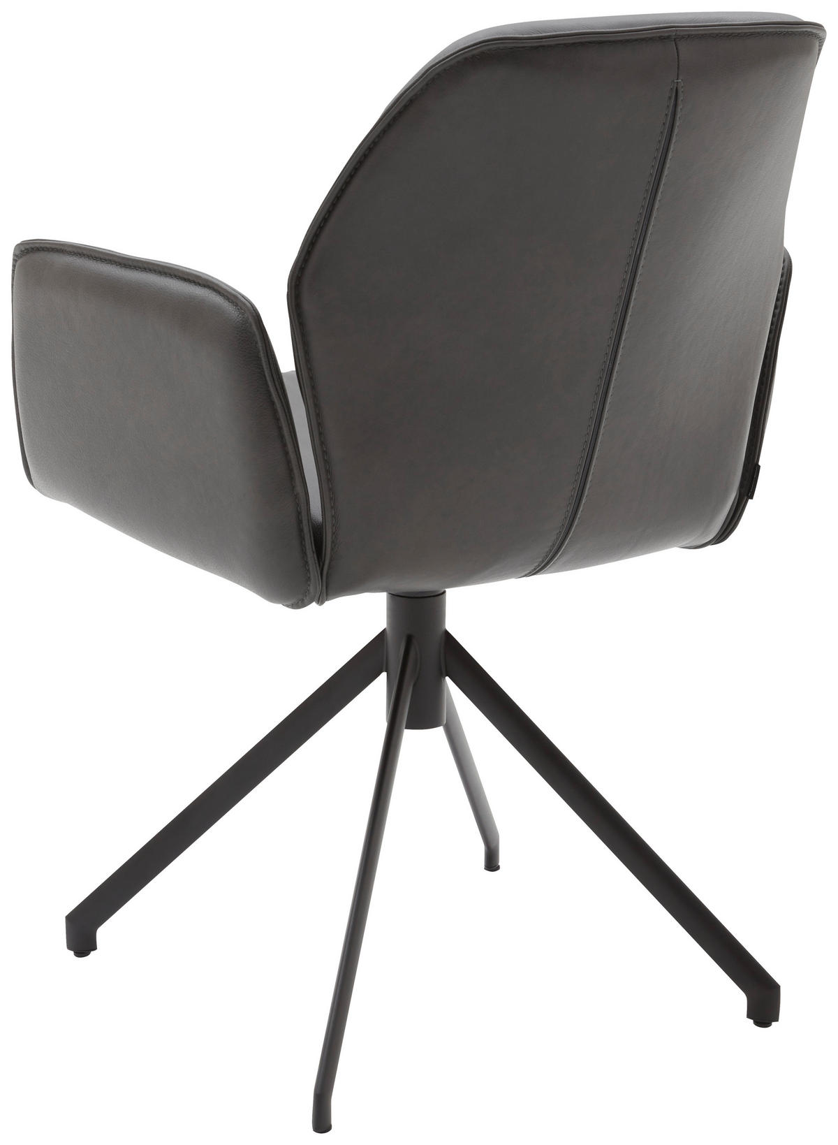 ARMLEHNSTUHL  in Echtleder pigmentiert  - Graphitfarben/Schwarz, Design, Leder (66/89/66cm) - Dieter Knoll