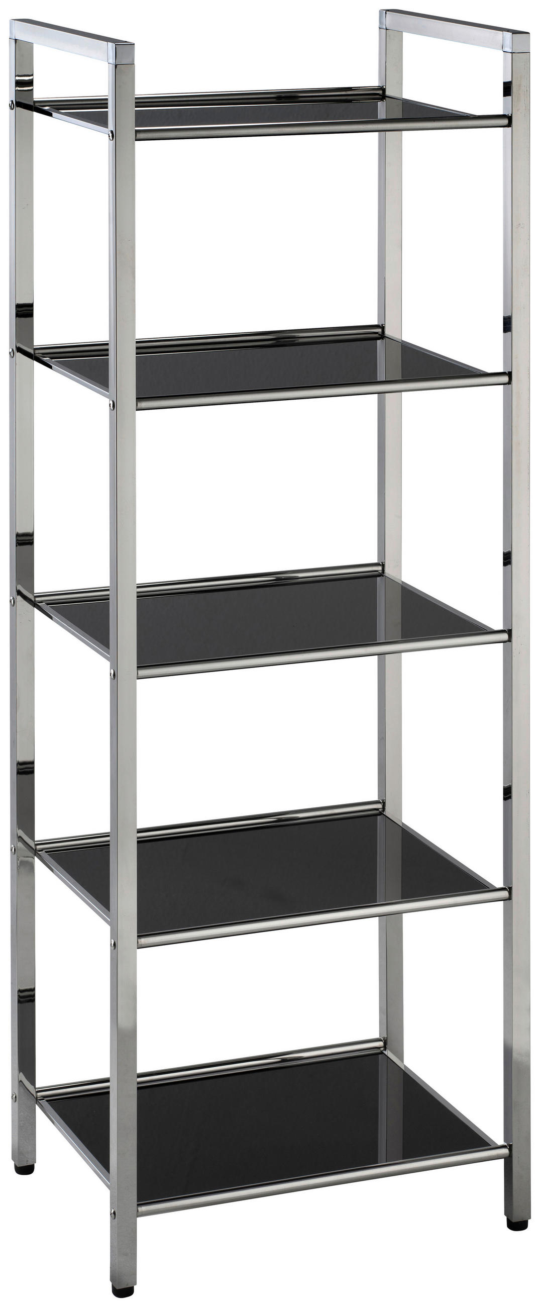 REGAL Schwarz, Edelstahlfarben  - Edelstahlfarben/Schwarz, Design, Glas/Metall (30/114/40,5cm)