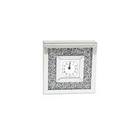 NAMIZNA URA  srebrne barve, prosojno  - srebrne barve/prosojno, Basics, steklo/leseni material (25,5/25,5/6,5cm) - Ambia Home