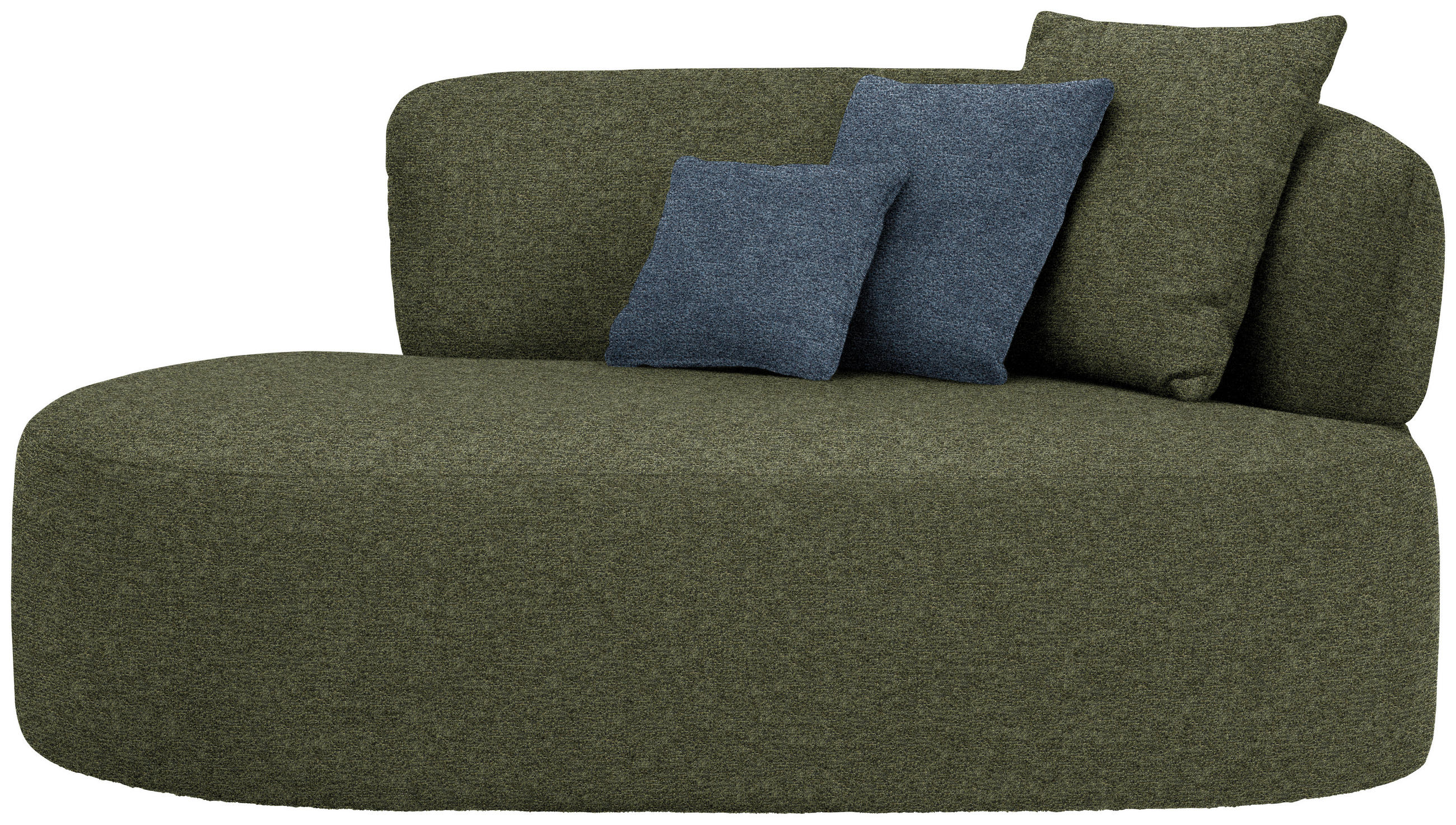 RÉCAMIERE in Chenille Blau, Grün  - Blau/Schwarz, MODERN, Kunststoff/Textil (166/86/105cm) - Hom`in
