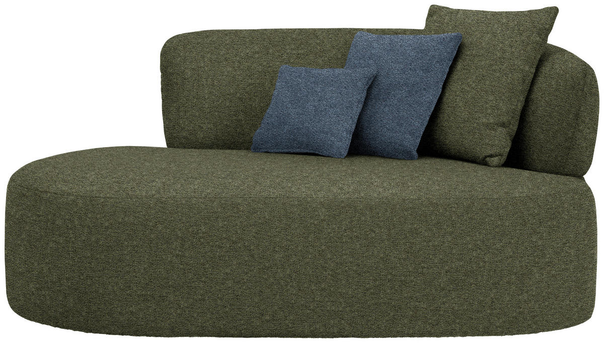 RÉCAMIERE in Chenille Blau, Grün  - Blau/Schwarz, MODERN, Kunststoff/Textil (166/86/105cm) - Hom`in