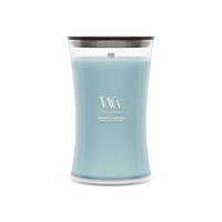 MIRISNA SVEĆA  svetloplava  - svetloplava, Osnovno, staklo/drvo (10/18/10cm) - WoodWick