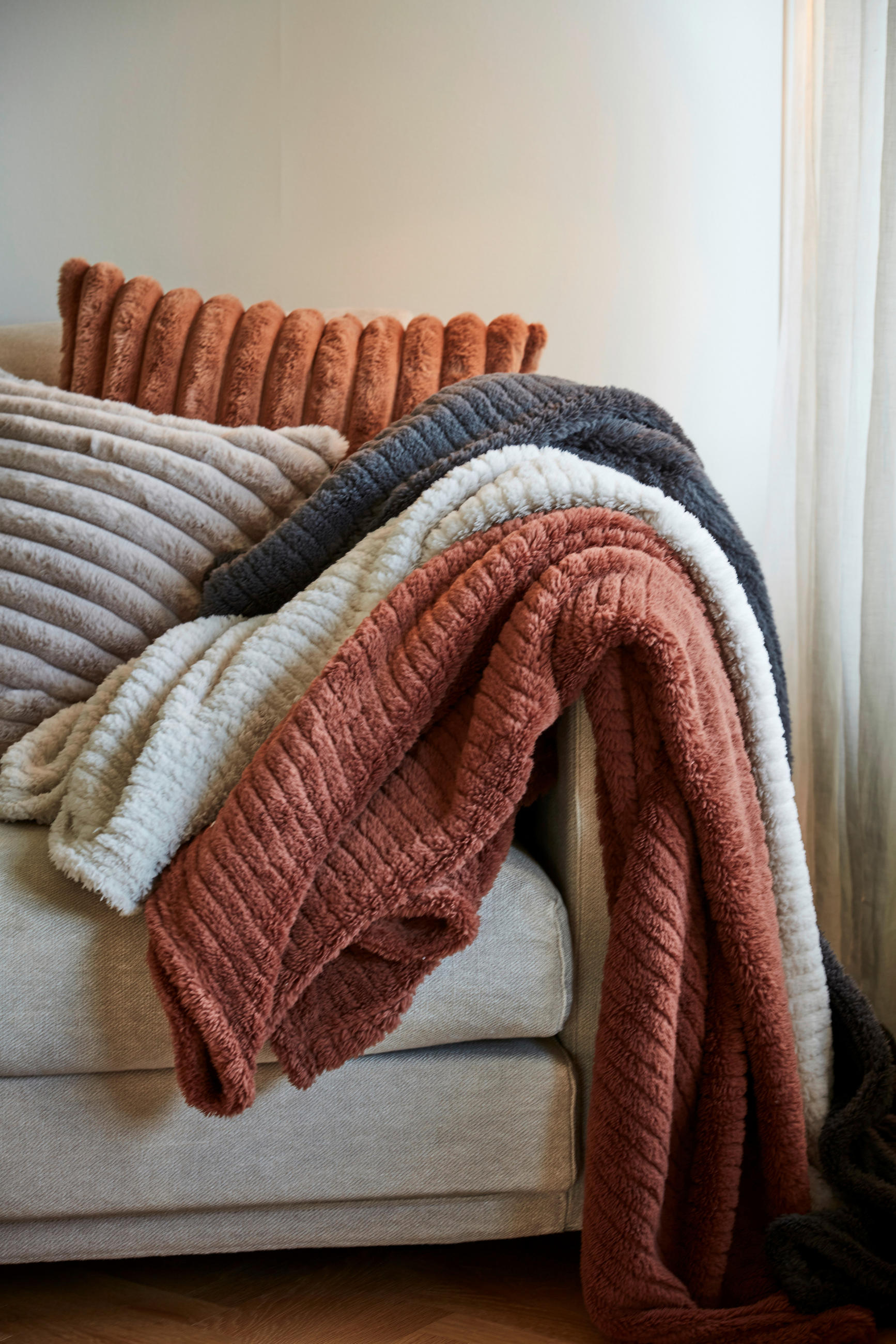 FILT Stanley  - rostfärgad, Basics, textil (125/150cm)