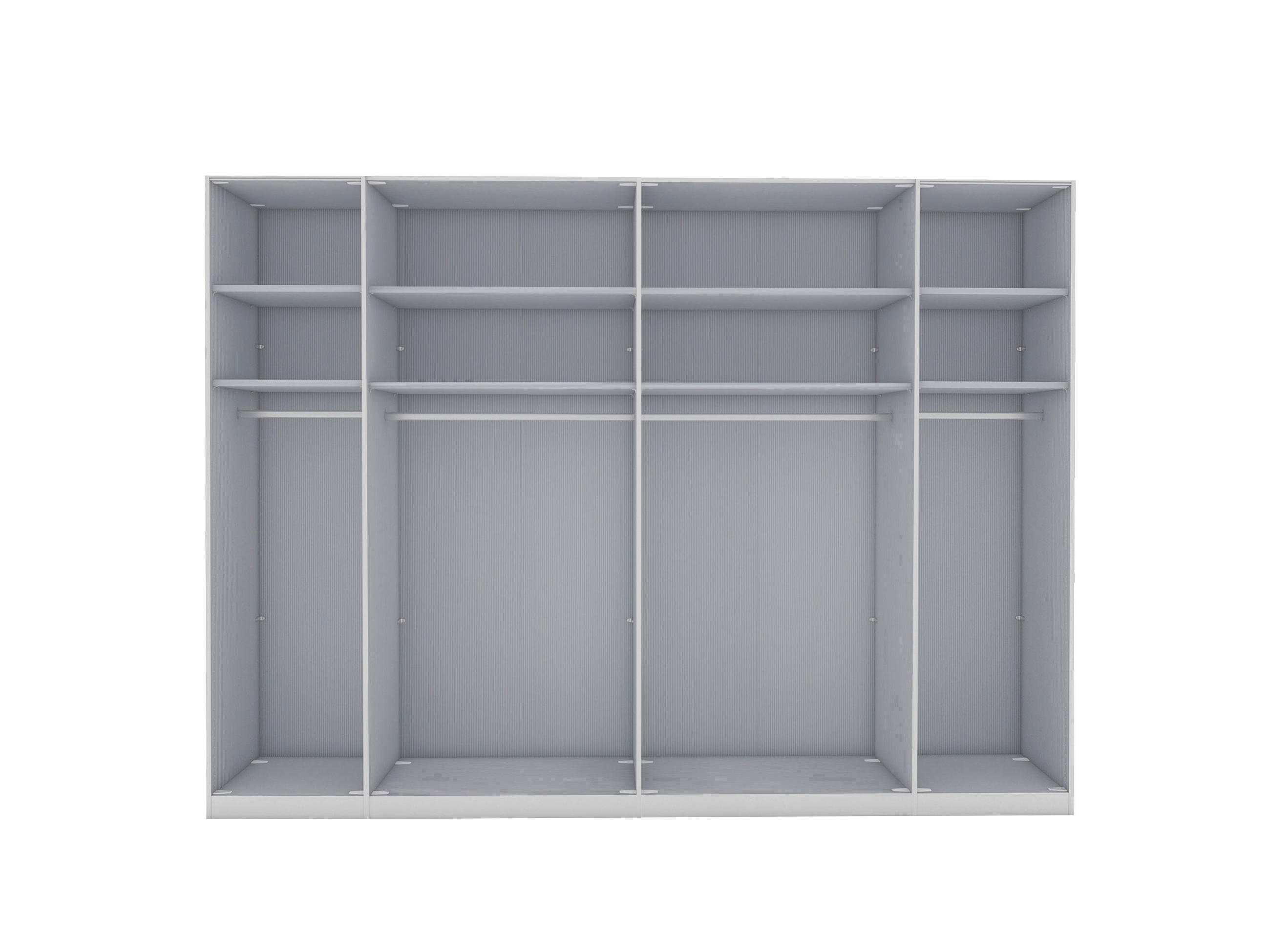 DREHTÜRENSCHRANK in Grau, Weiss  - Chromfarben/Weiss, Konventionell, Glas/Holzwerkstoff (300/216/58cm) - Dieter Knoll