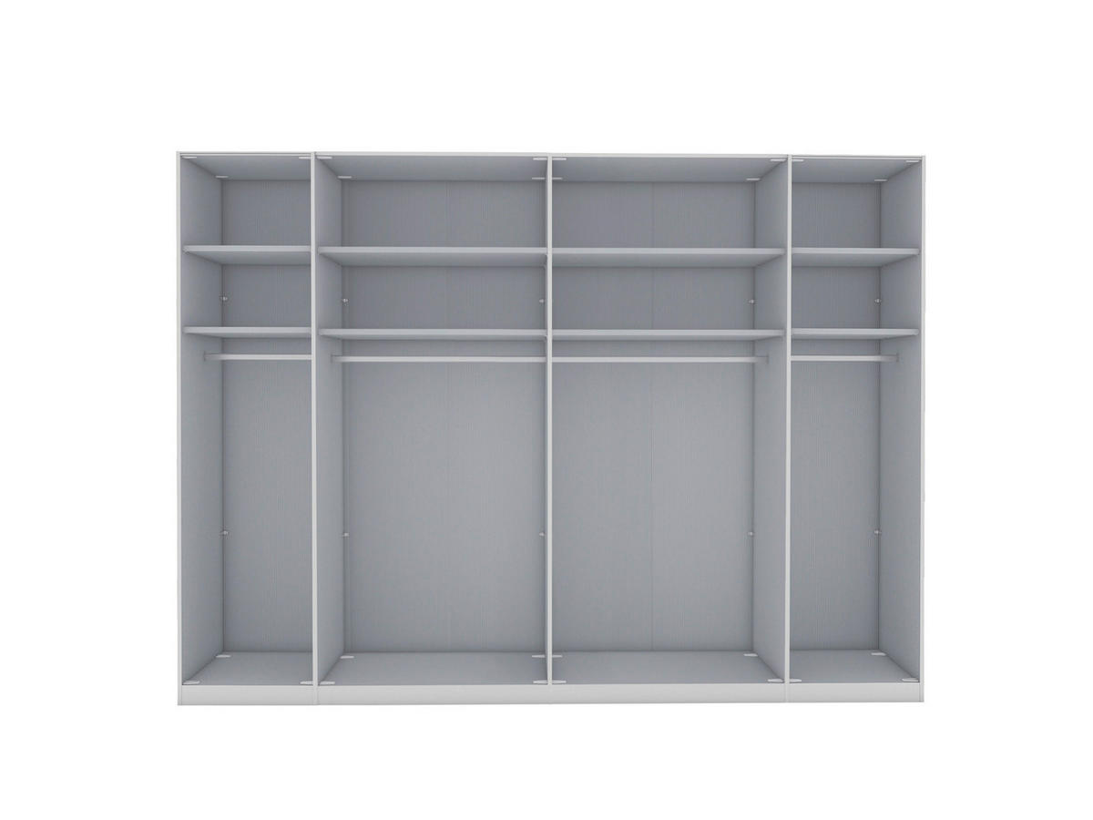 DREHTÜRENSCHRANK 300/216/58 cm 6-türig  - Schieferfarben/Eiche Bianco, KONVENTIONELL, Glas/Holzwerkstoff (300/216/58cm) - Dieter Knoll