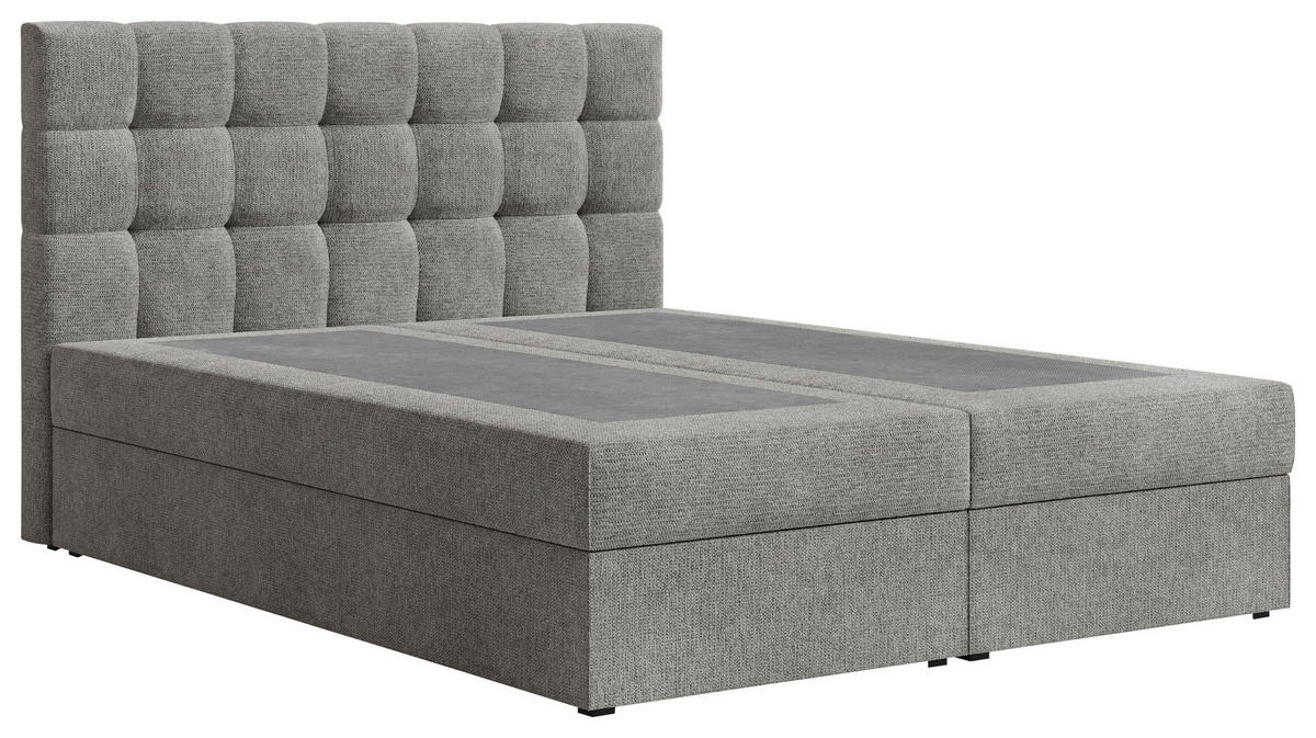 BOXBETT 140/200 cm,  in Anthrazit, Bettkasten, Topper,  - Anthrazit/Schwarz, MODERN, Holz/Kunststoff (140/200cm) - MID.YOU