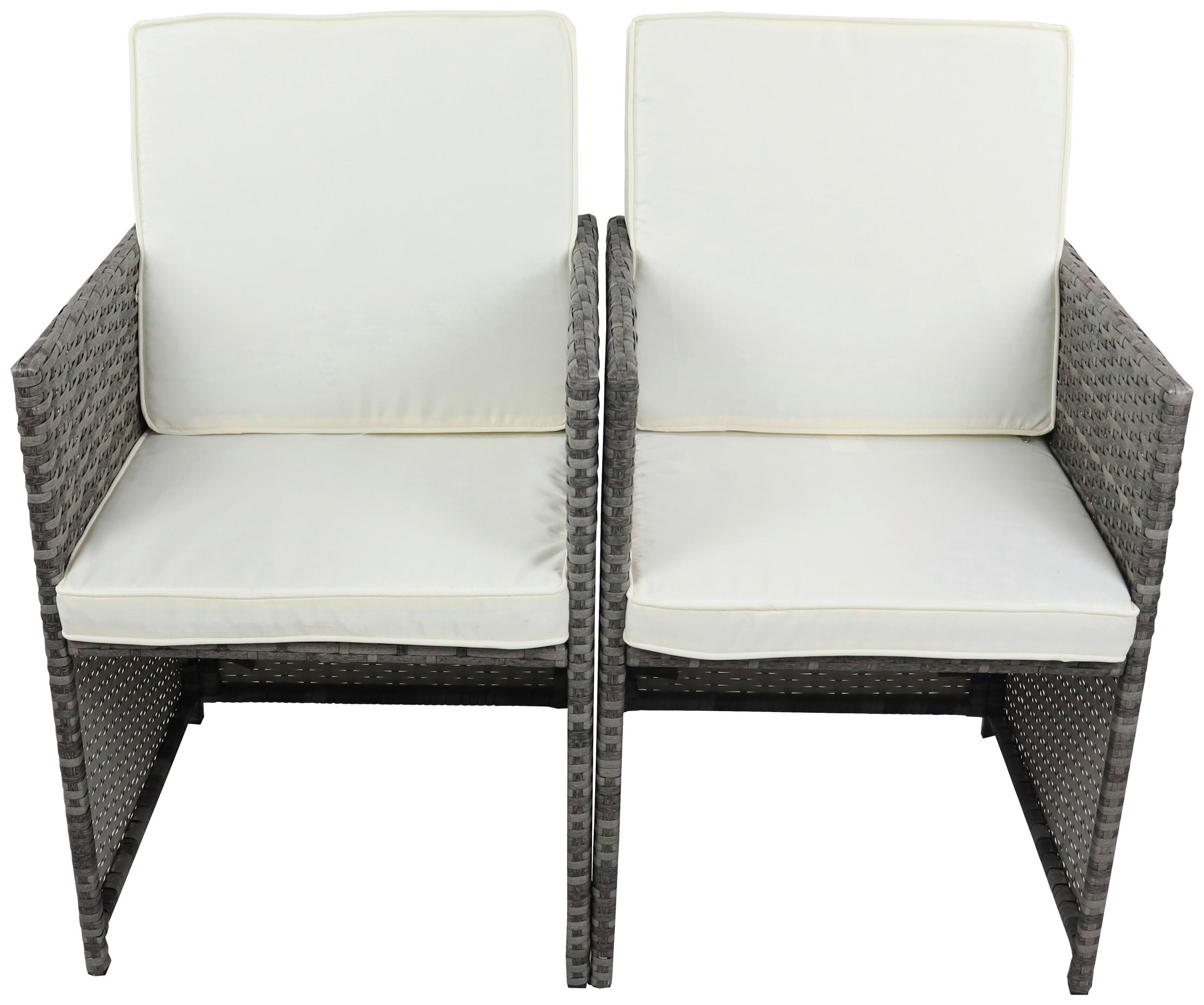 GARTENSESSEL-SET Stahl Grau  - Weiß/Grau, MODERN, Kunststoff/Textil (53/84/53cm) - Ambia Garden