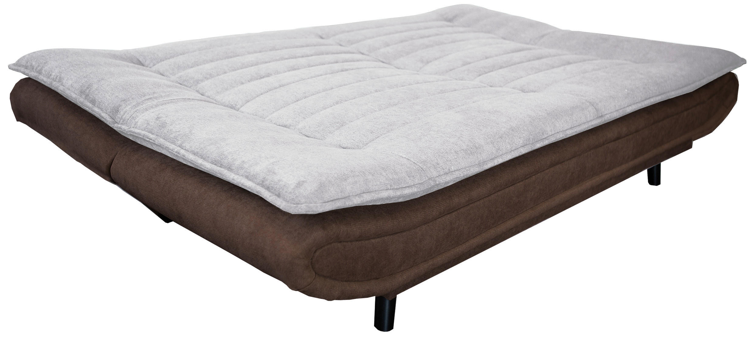 SCHLAFSOFA Mikrofaser, gesteppt Braun, Taupe  - Taupe/Schwarz, MODERN, Holz/Textil (194/90/100cm) - P & B