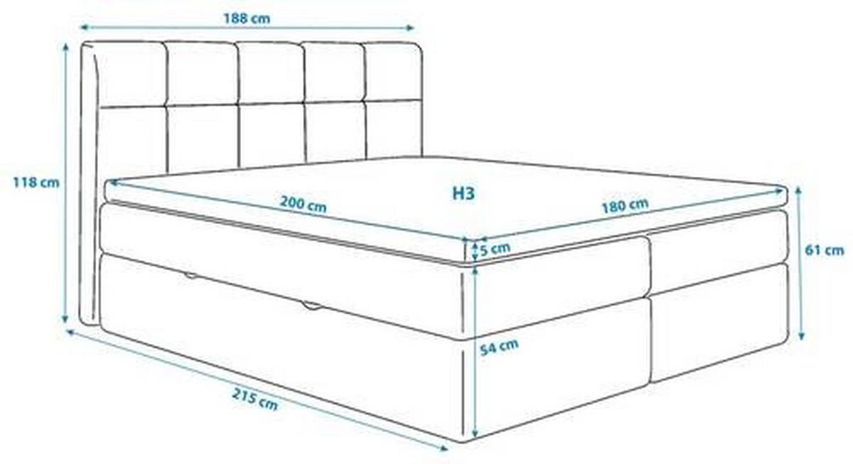 BOXBETT 180/200 cm  in Rostfarben  - Rostfarben/Schwarz, Modern, Holz/Holzwerkstoff (180/200cm) - MID.YOU