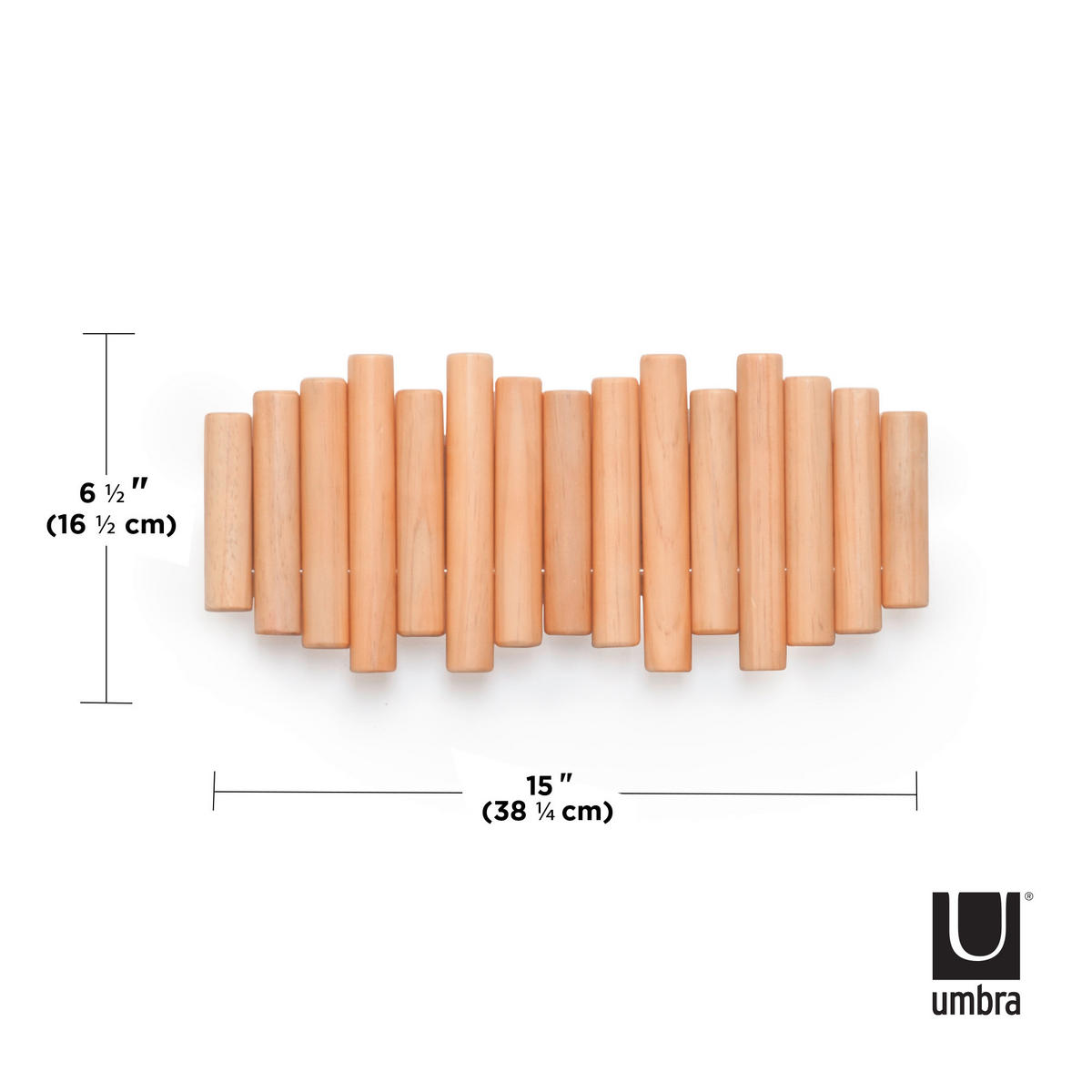 VEŠIAKOVÁ LIŠTA - prírodná farba, Konventionell, drevo (38/17/4cm) - Umbra