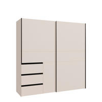 ORMAR S KLIZNIM VRATIMA boje pijeska   - boje pijeska/crna, Moderno, drvni materijal/metal (170,3/200,5/61,2cm) - Carryhome