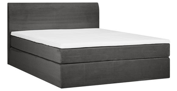 BOXSPRINGBETT 160/200 cm  in Grau  - Schwarz/Grau, KONVENTIONELL, Holz/Textil (160/200cm) - Carryhome