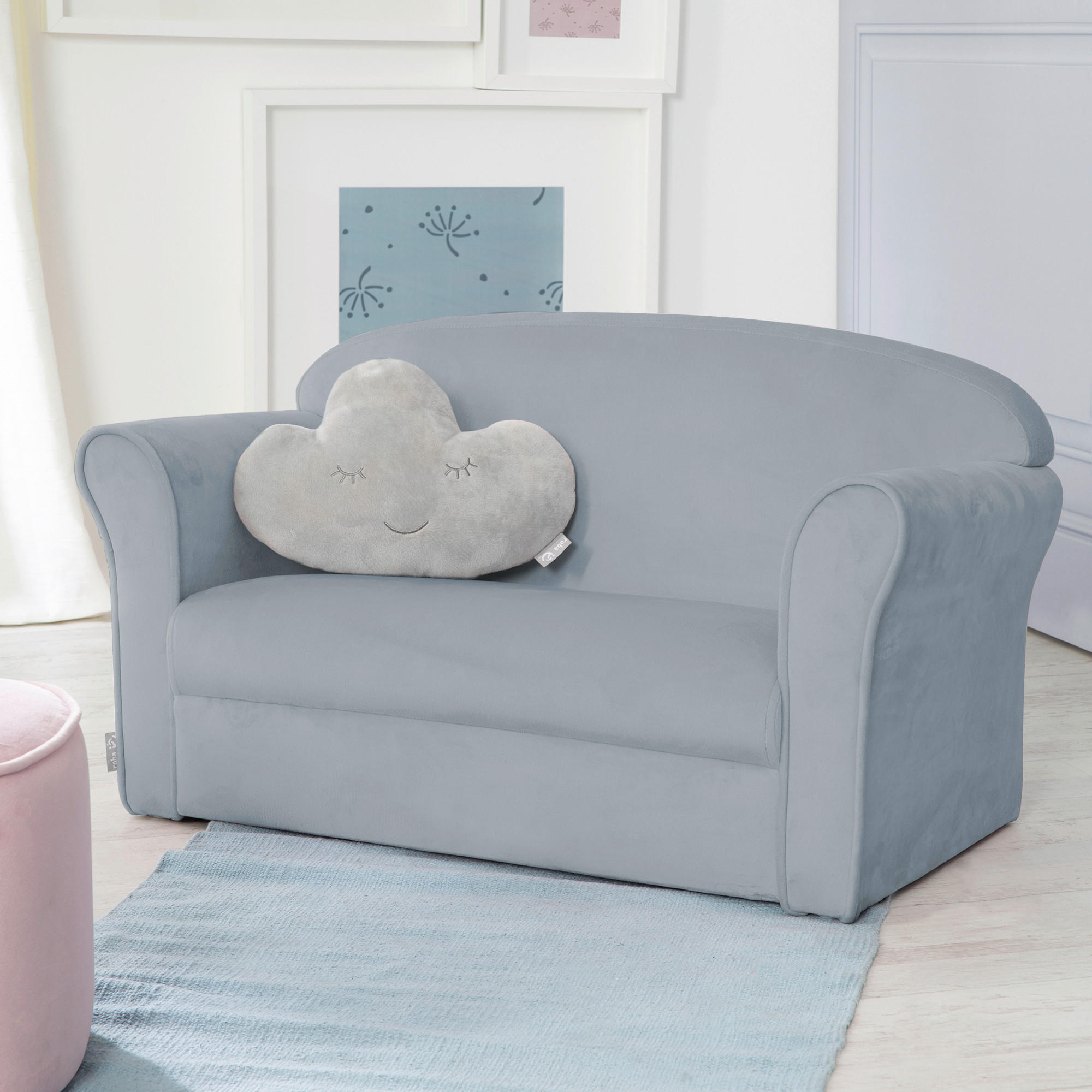 KINDERSOFA - Hellblau, Basics, Textil (78/43/39cm) - Roba