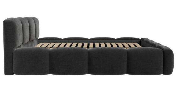 POLSTERBETT Lattenrost, Bettkasten Schwarz 140/200 cm  - Schwarz, Design, Holz/Textil (140/200cm) - Carryhome