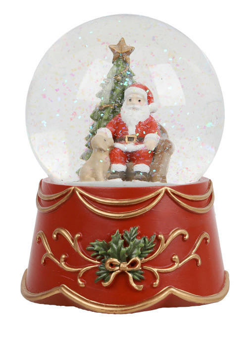 SCHNEEKUGEL  - Dunkelrosa, LIFESTYLE, Glas/Kunststoff (10,4/14,5cm) - X-Mas