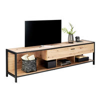 KOMODA POD TELEVIZI, antracitová, barvy dubu, 215/57/46 cm - barvy dubu/antracitová, Design, kov/kompozitní dřevo (215/57/46cm) - Carryhome