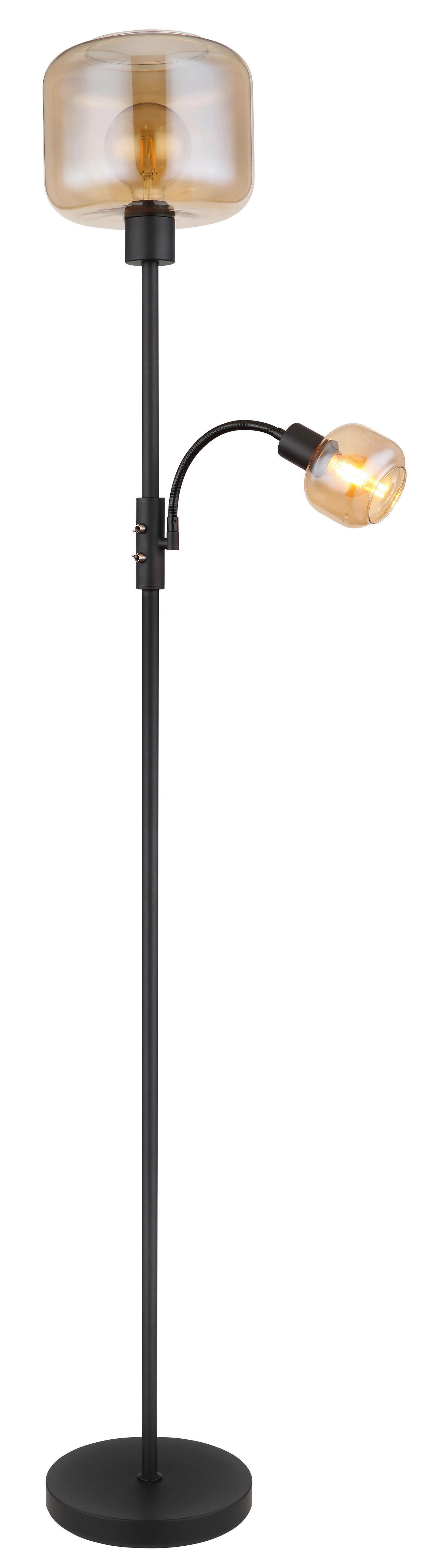 STOJEČA SVETILKA  Giuseppe      25/165 cm       - črna, Design, kovina/steklo (25/165cm) - Globo