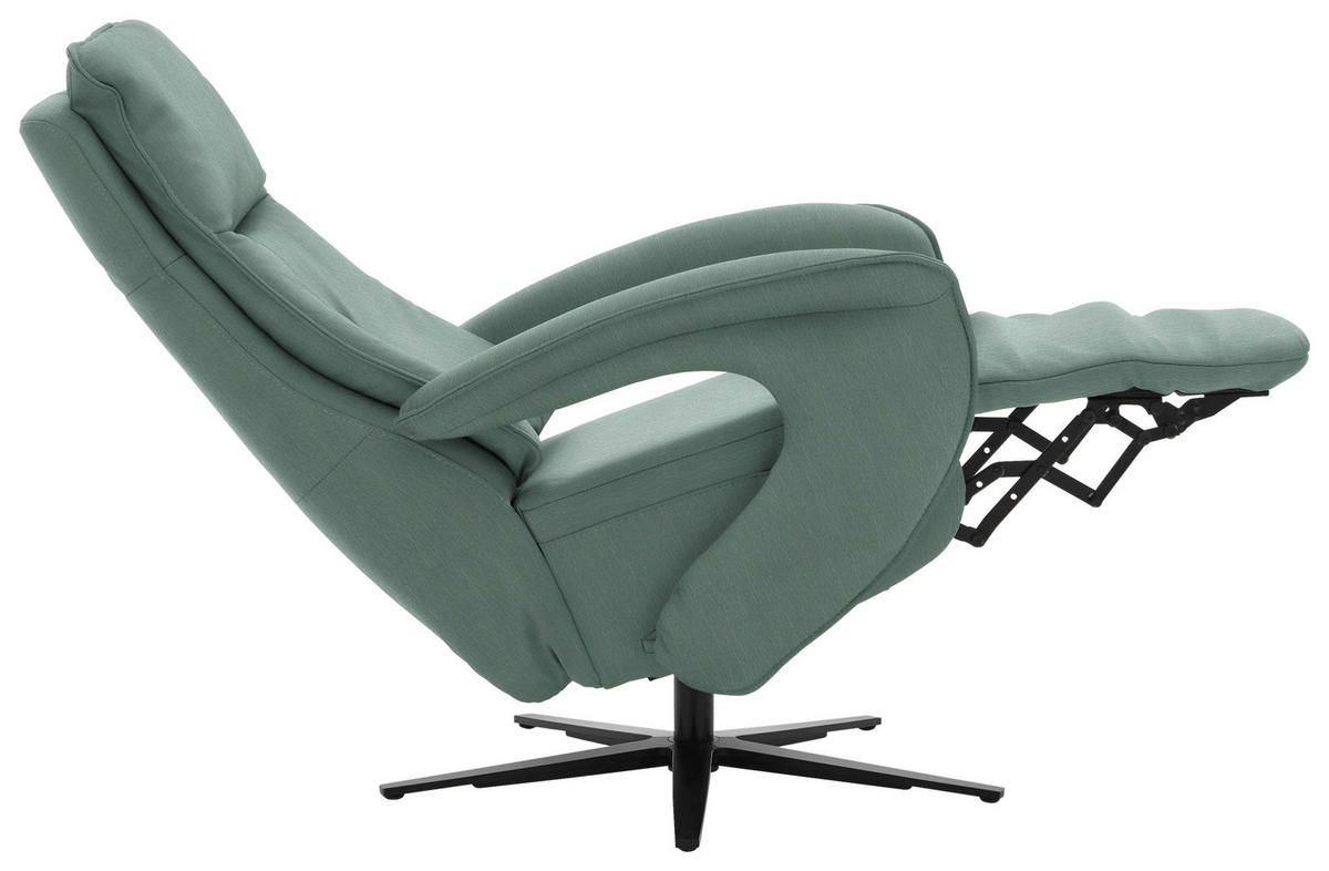 RELAXSESSEL in Leder Opal  - Opal/Schwarz, Design, Leder/Metall (77/110/87cm) - Valdera