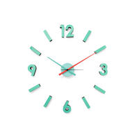 UHR Orange, Türkis, Pastellblau  - Türkis/Pastellblau, Design, Kunststoff/Metall (43.5/11.5/9cm)