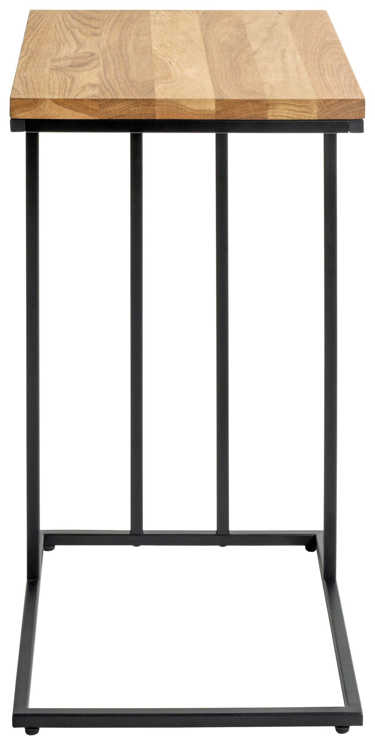 BEISTELLTISCH 35/46/68 cm Eiche Hartholz Schwarz, Eichefarben rechteckig  - Eichefarben/Schwarz, Trend, Holz/Metall (35/46/68cm)